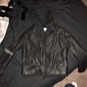 Black leather jacket